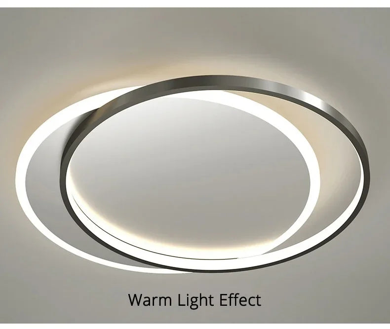 Modern Round Square LED Chandelier Simple Dimming Ceiling Lamps for Living Dining Room Kitchen Bedroom Indoor Lighting Fixture