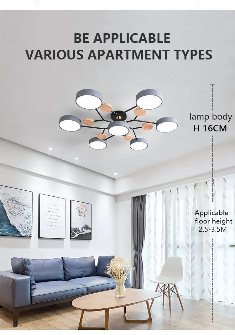 IRALAN Modern Ceiling lamp chandelier lights Macaron color LED Hanging lamps for ceiling lamps for room kitchen living room