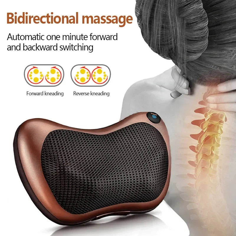 Cross-border Home Electric Cervical Massage Pillow Wholesale Car Multi-functional Kneading Waist Back Shoulder and Neck Massager