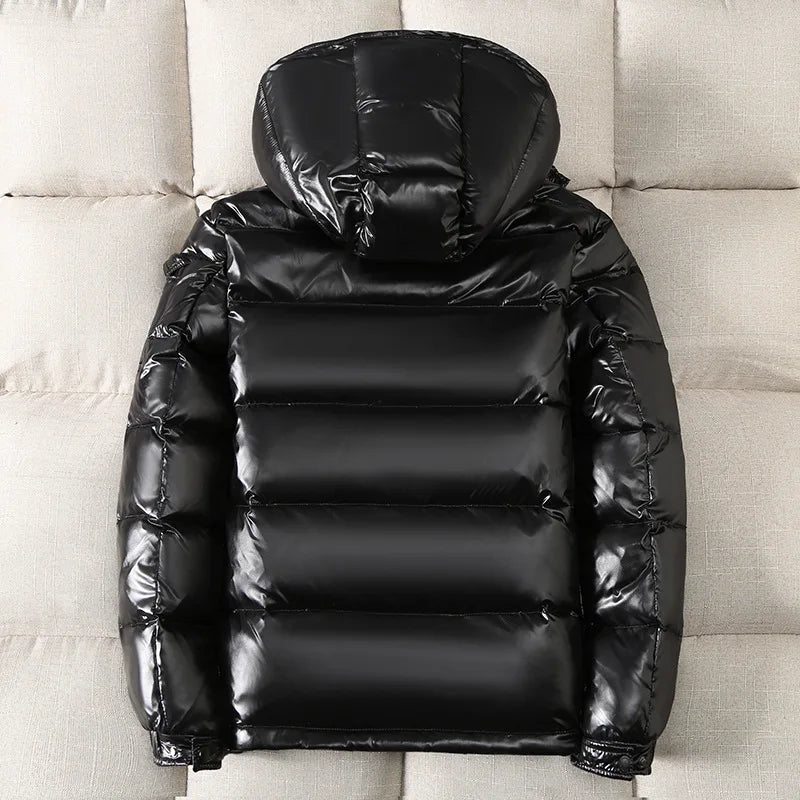 Man Jackets Shiny Buffer Bubble Thick Parka Short Winter Shiny Brand New Winter Fashion Clothing Hooded Male Quilted Padded Coat