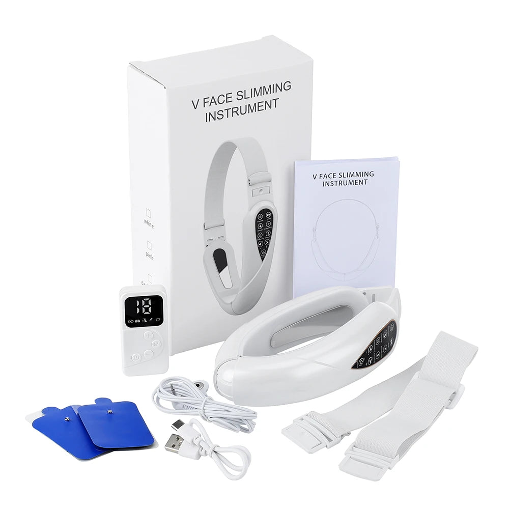 V Face Facial Machine Electric V-Line Up Lift Belt Face Massage LED Face Skin Lifting Firming Beauty Device Double Chin Reducer