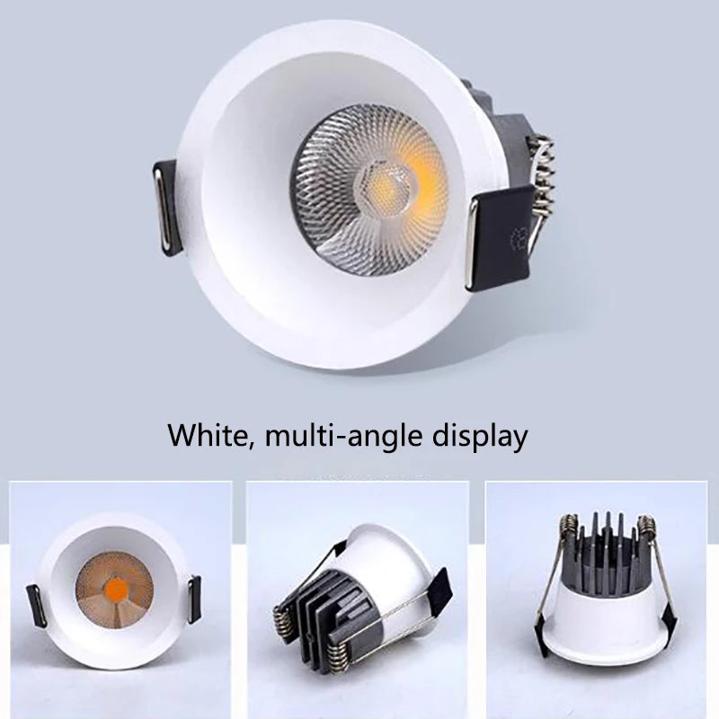 Anti-Corrosion Dimmable LED Downlight 3W 5W Anti-Glare Led Ceiling Lamp LED Spot Lighting Bedroom Kitchen COB Recessed Downlight