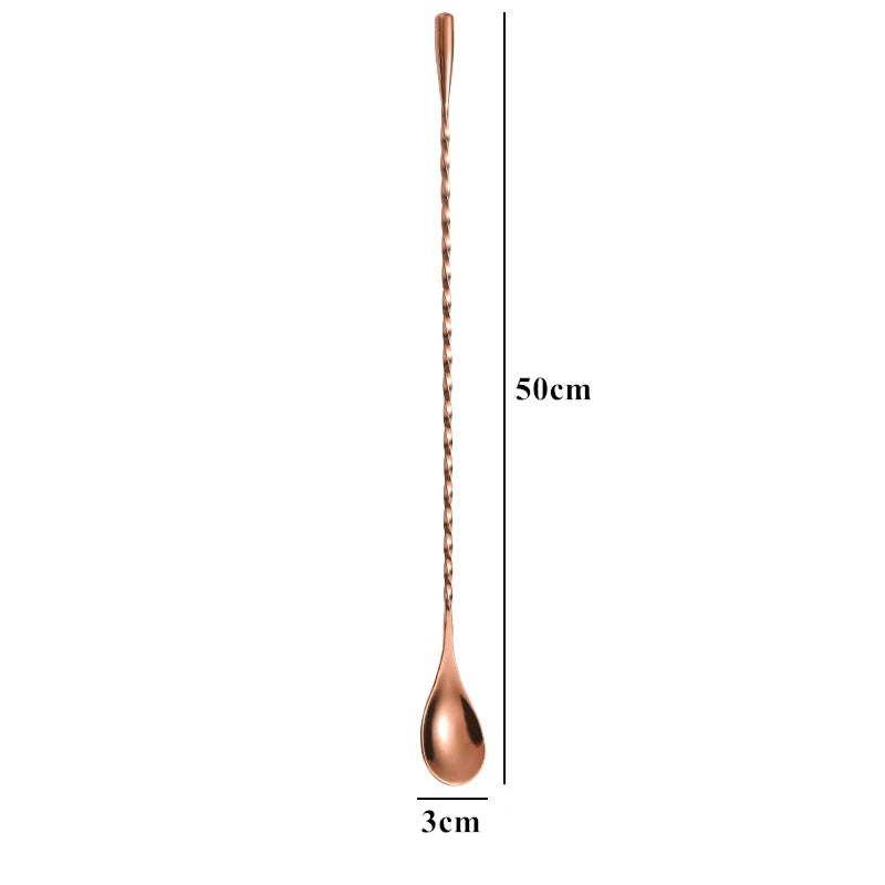 30/40/50cm Long Spiral Handle Cocktail Spoon Bartender Drink Shaker Muddler Stirrer Whisky Mixing Rod Kitchen Bar Utensils