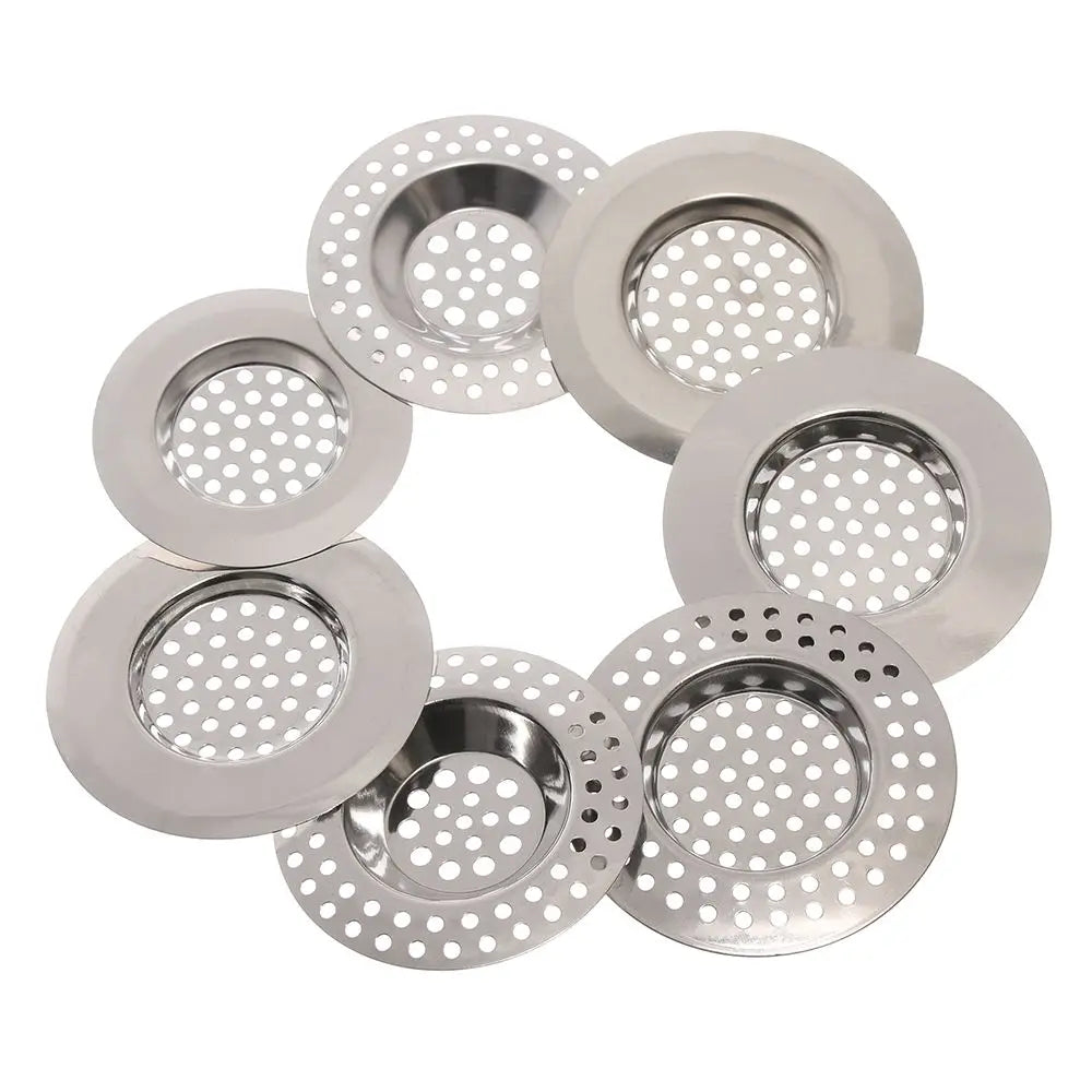 Kitchen Drain Plug Stainless Steel Sink Strainer Mesh Trap Drain Filter Hair Clean Up Waste Catcher Bathtub Accessories