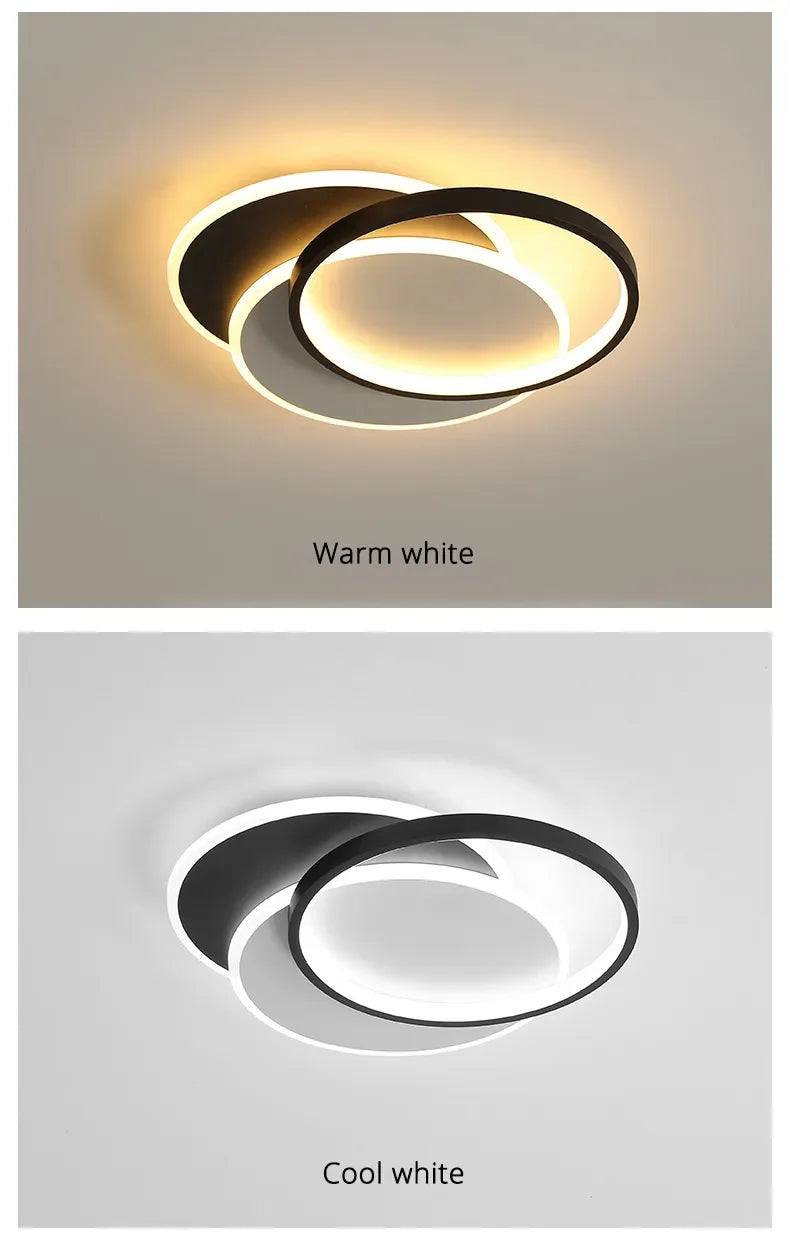 Modern Round Square LED Chandelier Simple Dimming Ceiling Lamps for Living Dining Room Kitchen Bedroom Indoor Lighting Fixture