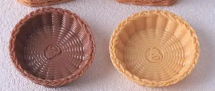 100pcs Simulation Bamboo Basket DIY Scrapbooking for Mini Kitchen Dinner Tableware Decor Accessories