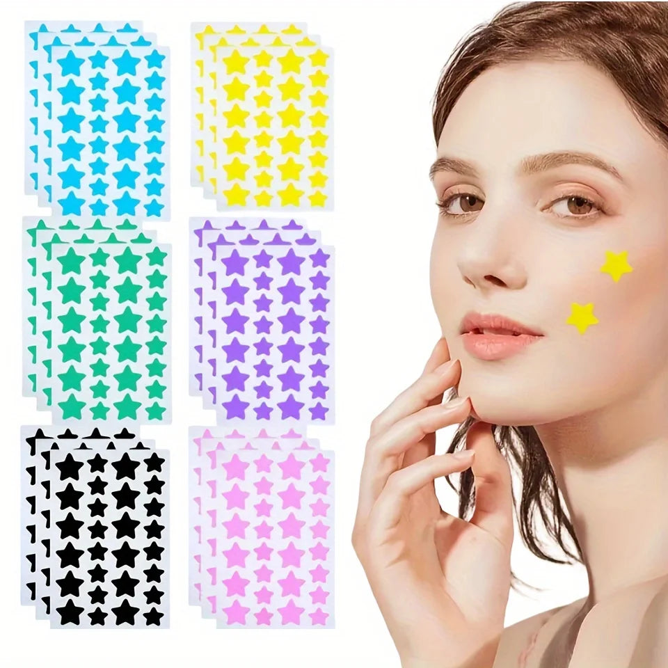 28/112/224pcs Multi-Color Star Stickers - Waterproof And Sweat-Proof To Cover Facial Blemishes - Skin-Friendly Concealer Sticker