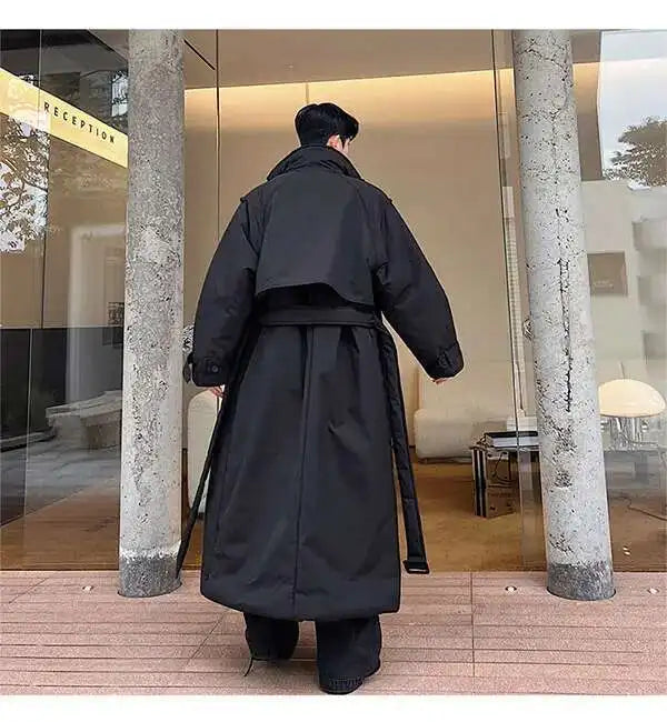 LUZHEN Winter Stylish Double Breasted Long Padded Coat Men's Original Design Thickened Knee-length Trench Trendy 2023 New Cac4db