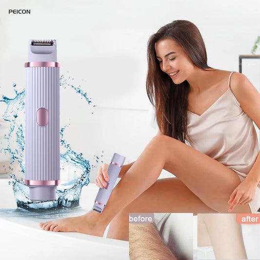 Hair Clipper Women Face Bikini Facial Body Epilator Female Leg Underarm Razors Electric Shaver Rechargeable Double Head Trimmer