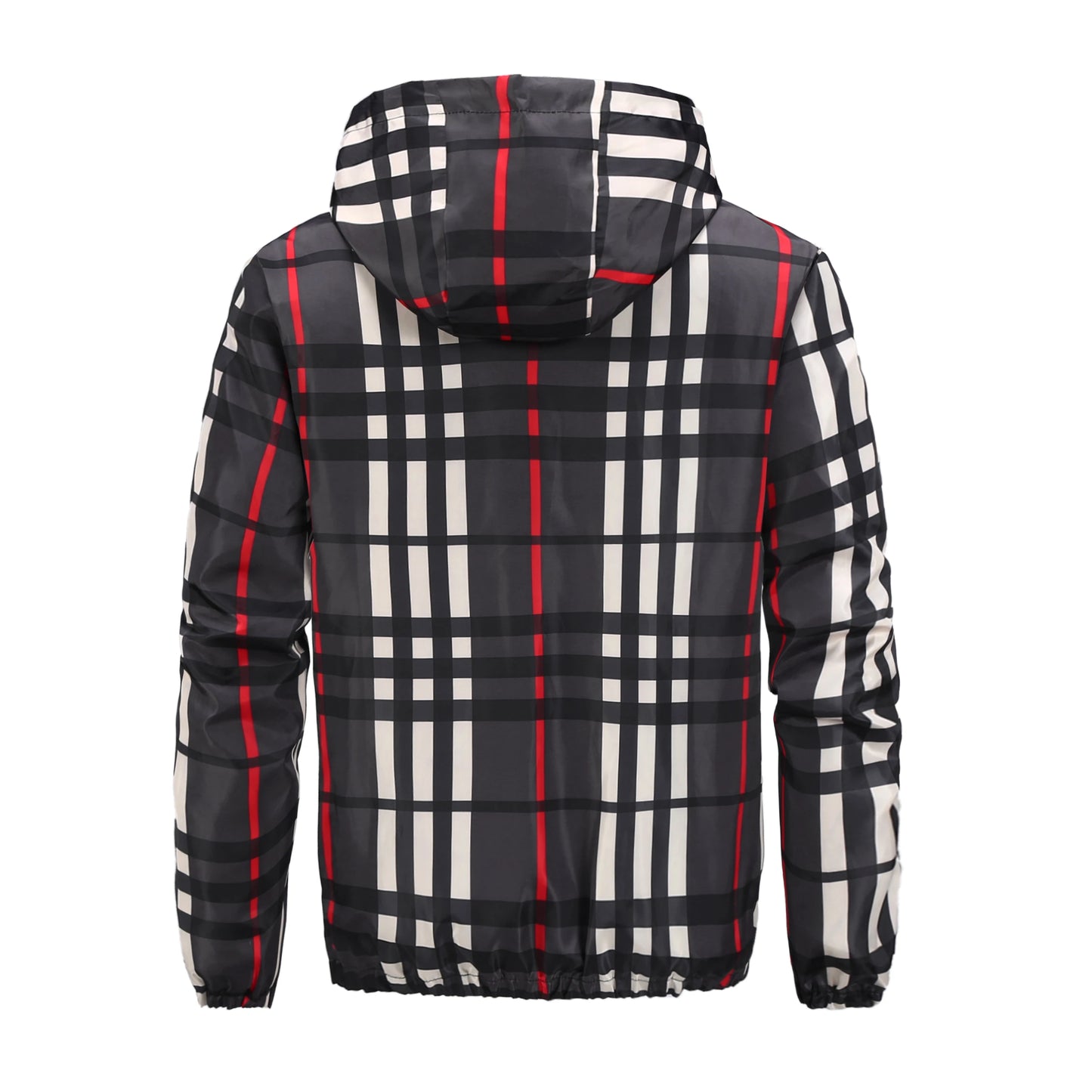 2024 new jacket men's hooded cross-border live broadcast fashion versatile jacket plaid spring and autumn youth jacket