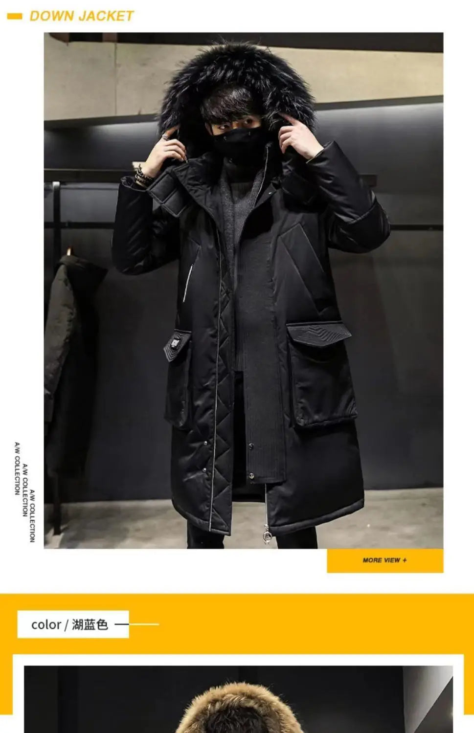 Autumn Winter Thickened Warm Cold-proof Mid-length Over-the-knee Jackets Men's Loose Casual High Street Parkas Male Clothes