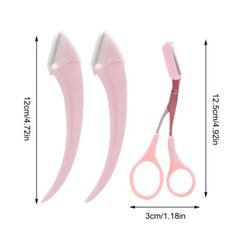 Eyebrow Trimmer Kit Facial Razor Eyebrow For Woman Professional Eyebrow Hair Removal Scissors With Comb Brow Trimming Tool