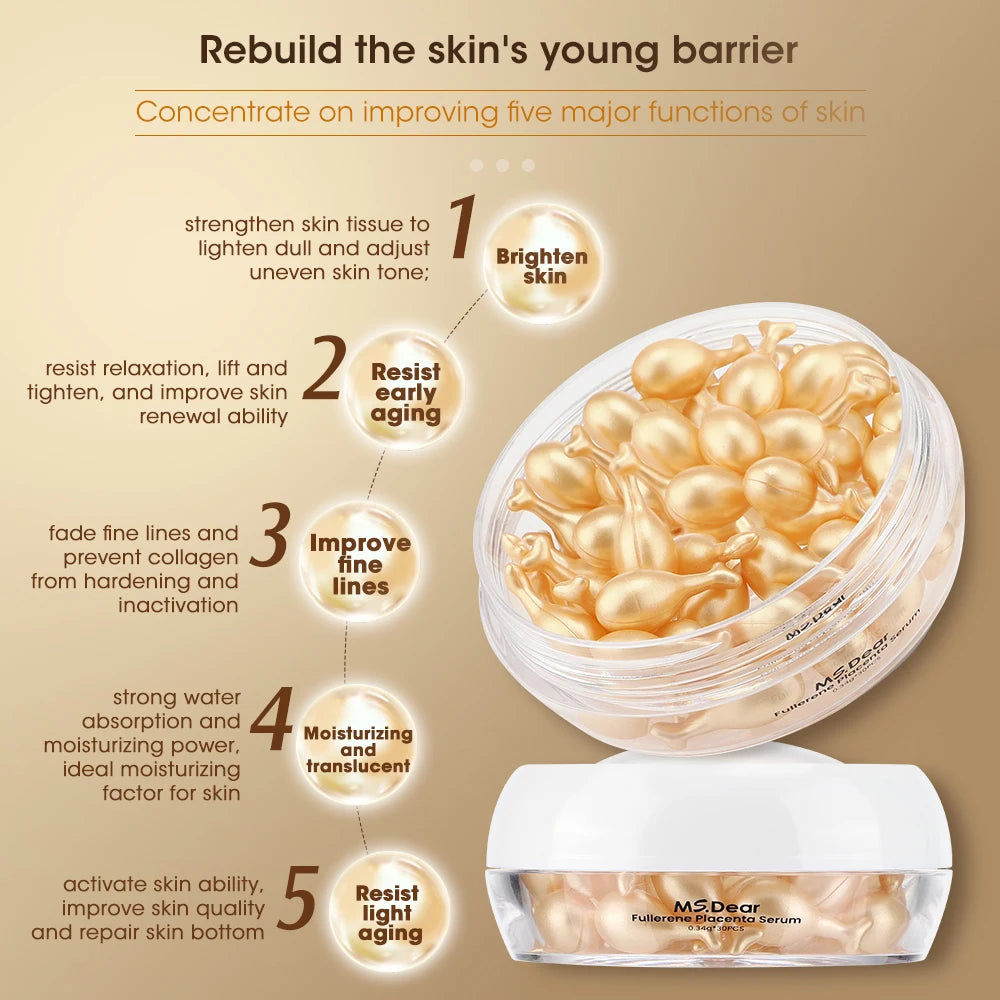 30/150Pcs Hyaluronic Acid Capsules Serum Hydrating Repair Moisturizing Essence Liquid Facial Deeply Nourishes Firming Skin Care