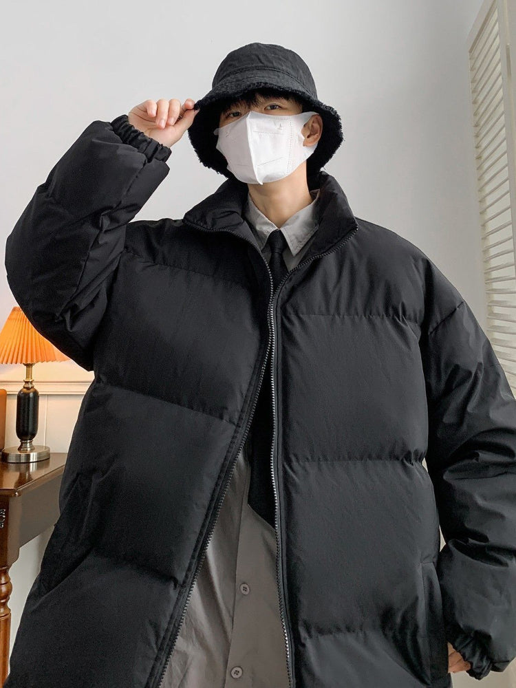 Gmiixder Men's Winter Punk Letter Parkas Hip Hop Oversize Thickened Down Jacket Oversize Padded Jacket Cool Bread Zipper Up Coat