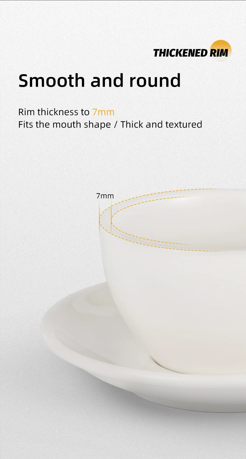 MHW-3BOMBER 280ML Esspresso Cup Saucer & Spoon Ceramic Tea Mugs Set Home Kitchen Accessories Chritmas Gifts for Coffee Lovers