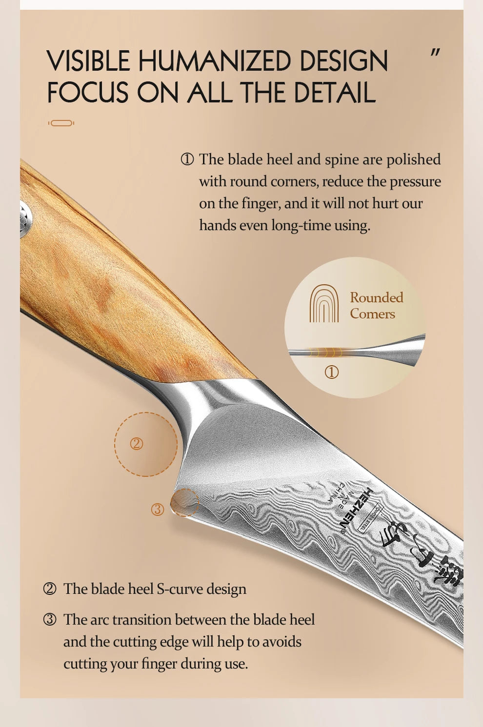 HEZHEN Flagship Series 4 Inch Paring Knife Japanese Style Kitchen Peeling Knife 73 Layer Damascus Powdered Steel Cutlery