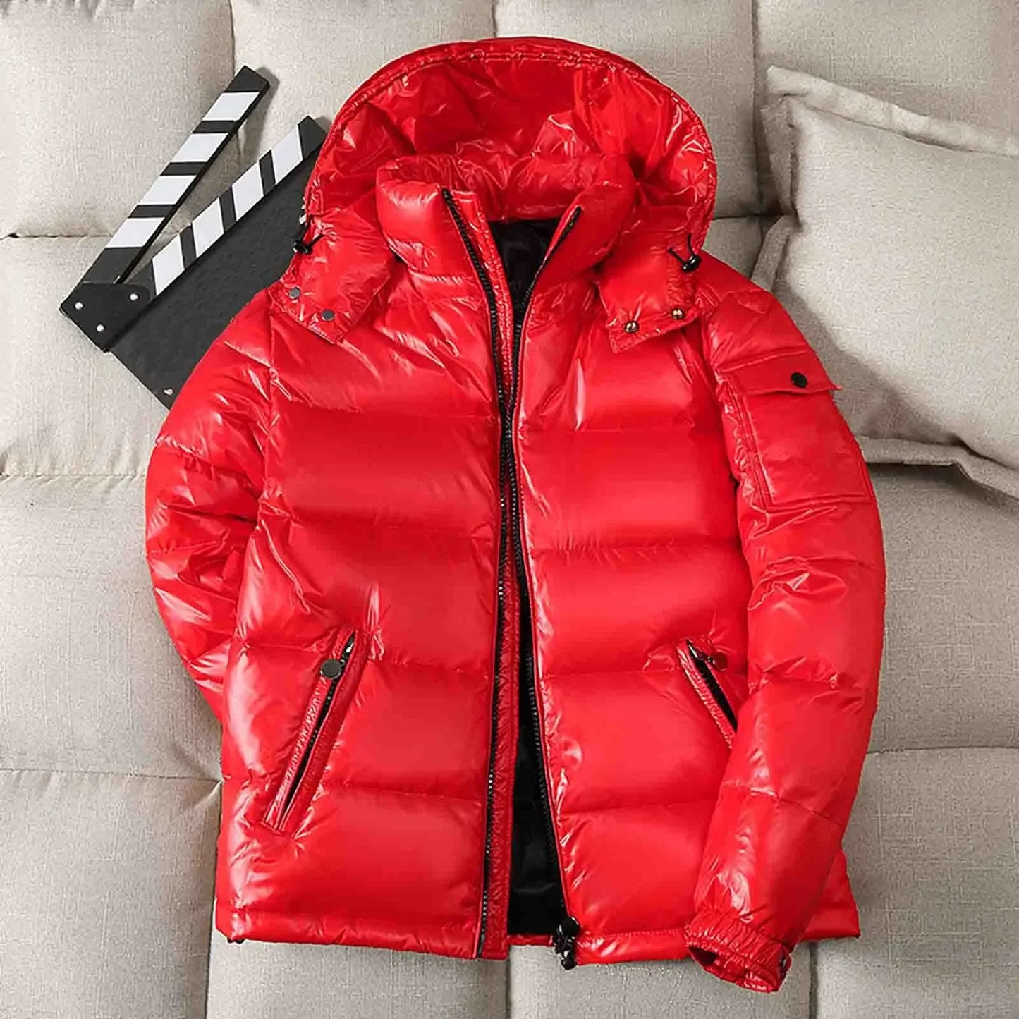 Man Jackets Shiny Buffer Bubble Thick Parka Short Winter Shiny Brand New Winter Fashion Clothing Hooded Male Quilted Padded Coat