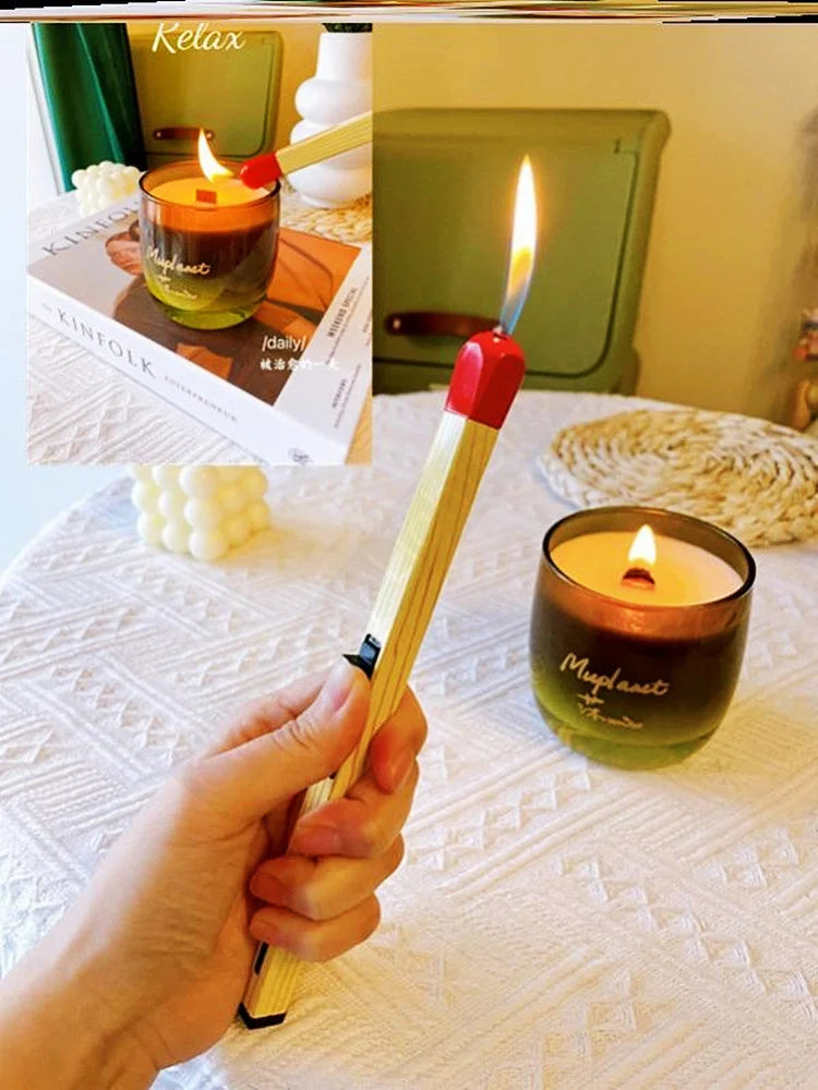 Super Long Luminous Matchstick Lighter Butane Torch Inflatable Lighter Household Aromatherapy Kitchen Gadgets Daily Necessities