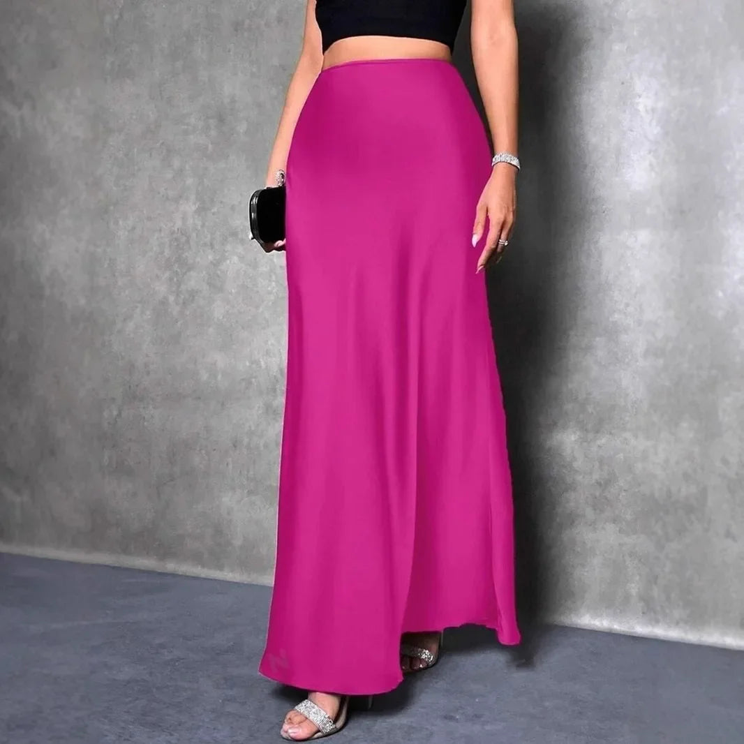 New Style European And American Fashion Colorful Velvet A- Line Skirt Long Dress For Women Autumn Winter 2023 Simple Design