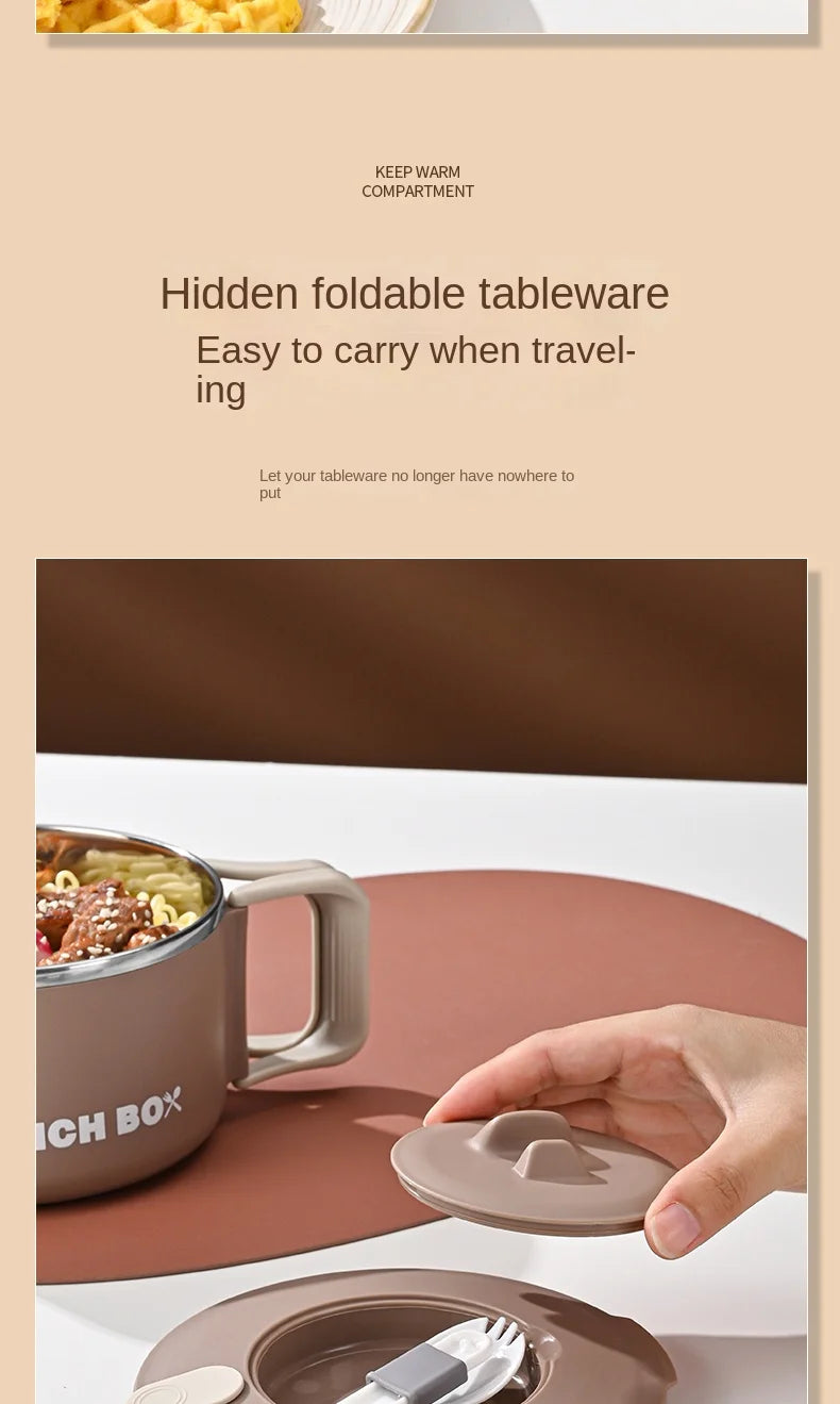 304 Stainless Steel Instant Noodles Ramen Bowl With Lid Fruit Salad Rice Soup Bowl Kitchen Tableware Large Capacity Lunch Box