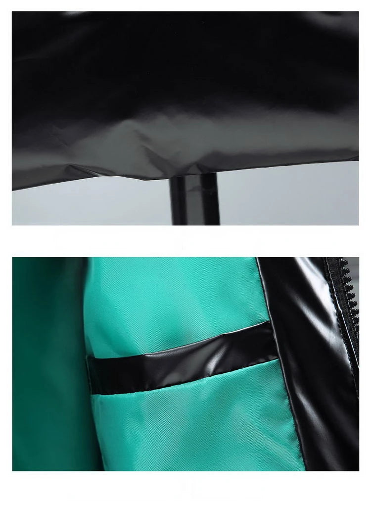 Men's Mid Length Cotton Down Jacket, Thick Down Overcoat, Glossy Coat, Quilted Hoodie, Hat, Winter Trend, Casual, New