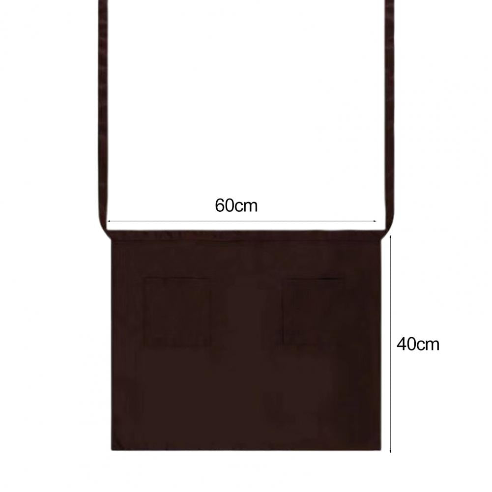 Waiter Apron Multiple Pockets Wear Resistant Waist Apron Lace Up Design Waterproof with Long Straps Half Short Apron Kitchen