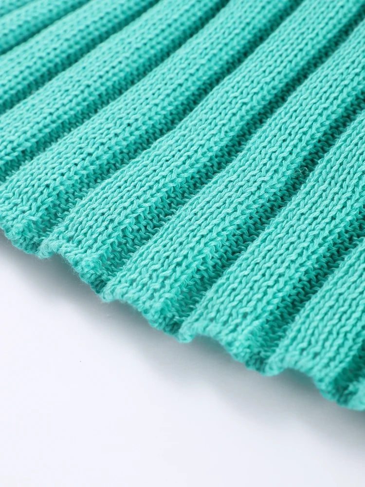 Knitted Halter Over Long Dresses Camisole V-Neck Hollow Out Strap Waist Cinching Slimming Split Beach Long Dresses Crochet Robes