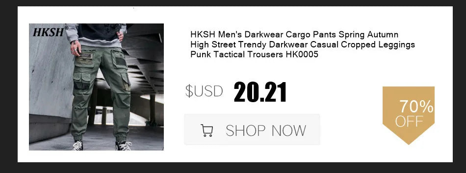 HKSH Autumn Winter New Men Tide Cotton Padded Jacket Scarf Collar Thick Long Sleeve Zipper Bread Chic Trendy RO Style Coat H2840