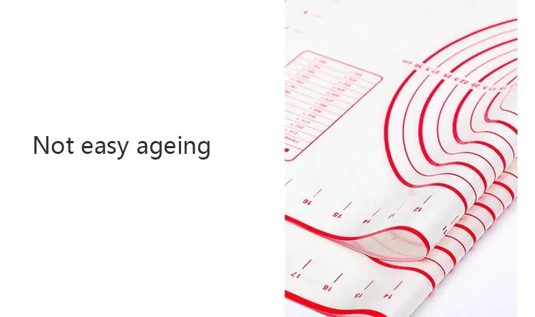 BUYYES 1PCS White And Red Kneading Mat Silicone Baking Mat Pizza Cake Dough Maker Kitchen Cooking Grill Gadget Baking Utensils