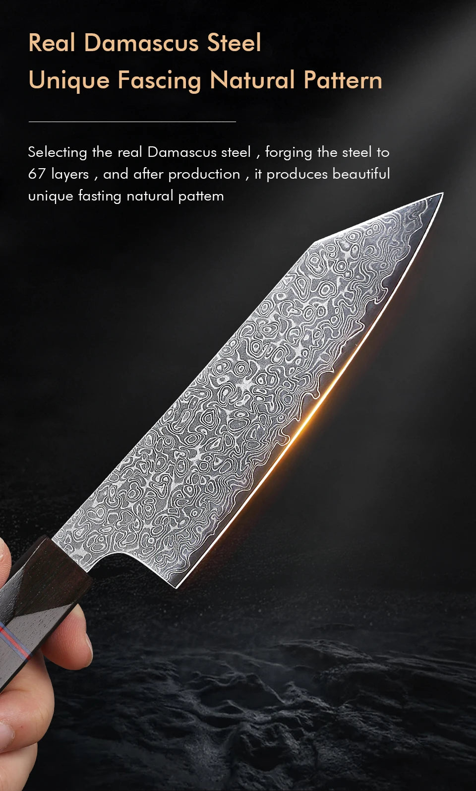 F.YOUNG 5" Japanese Kitchen Utility Knife Damascus Professional Chef Knife Peeling Paring Fruit Vegetable Meat Cooking Tools