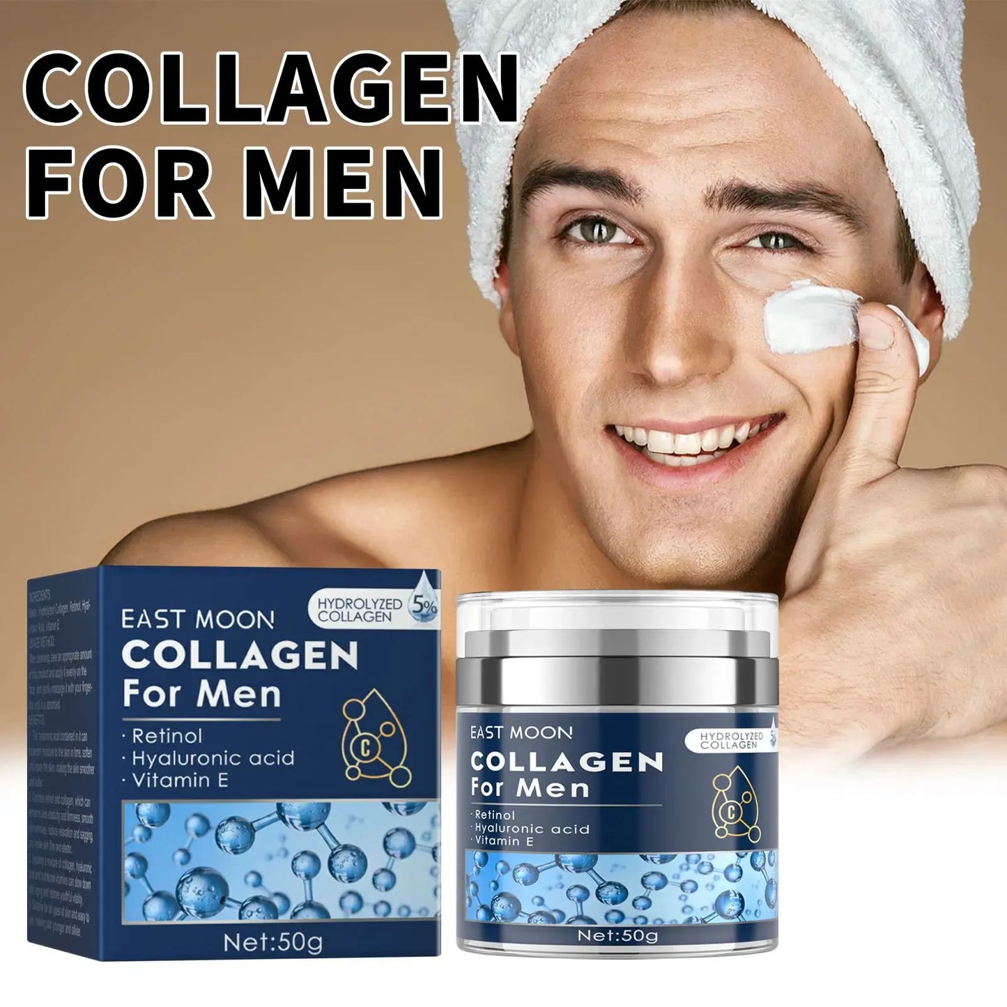 Retinol Face Cream for Men Face Firming Lifting Neck Fade Fine Lines Anti Puffiness Moisturizing Nourishing Facial Skin Product