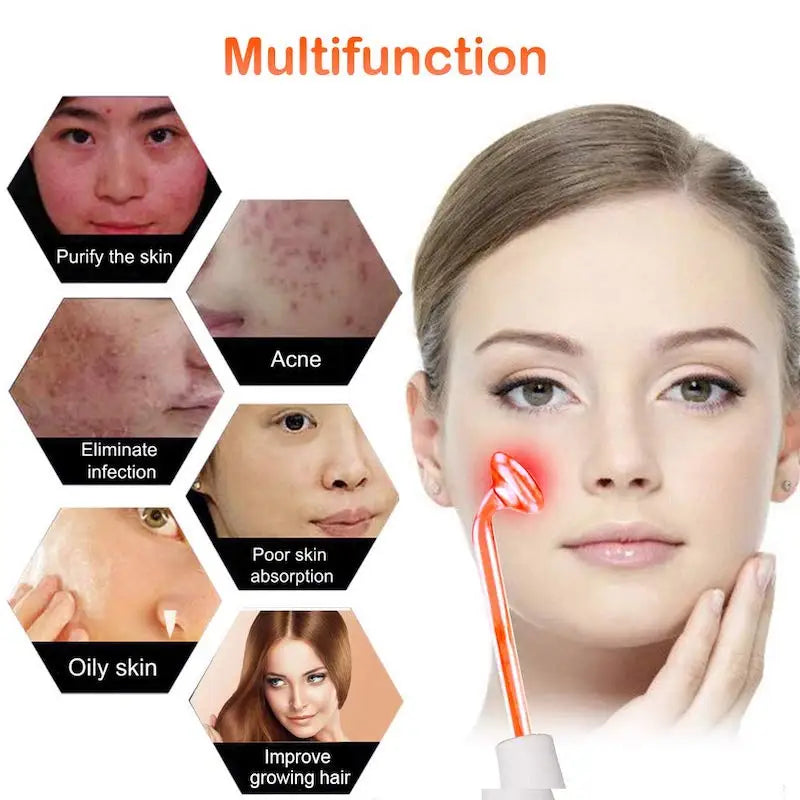 Skin Care Treatment High Frequency Massage Machine With Comb Beauty Device High Frequency Ozone Therapy Wand