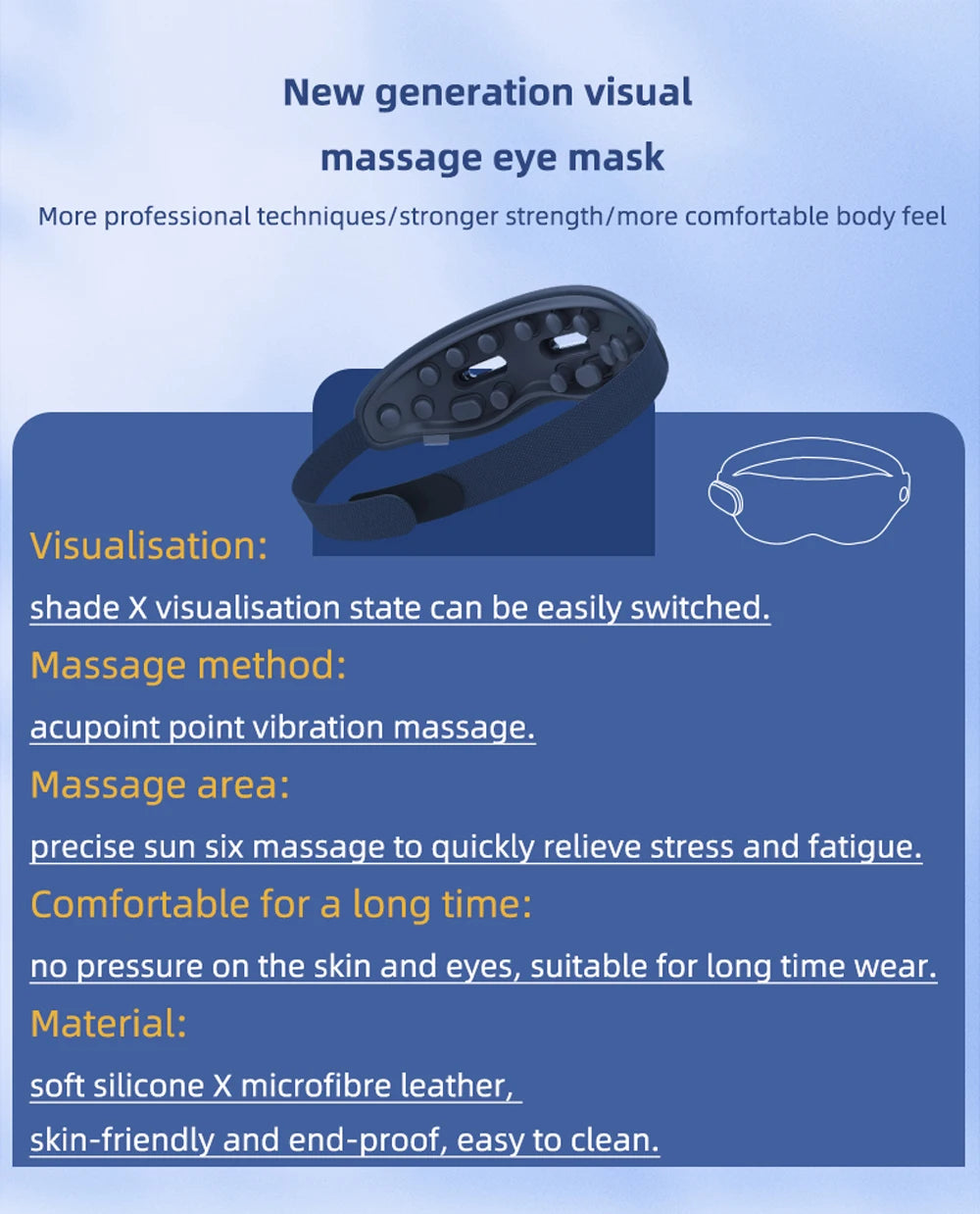 Smart Eye Massager Rechargeable Heated Eye Massage Instrument Massage Eyes Device Vibratable Reduce Eye Strain Improve Sleep
