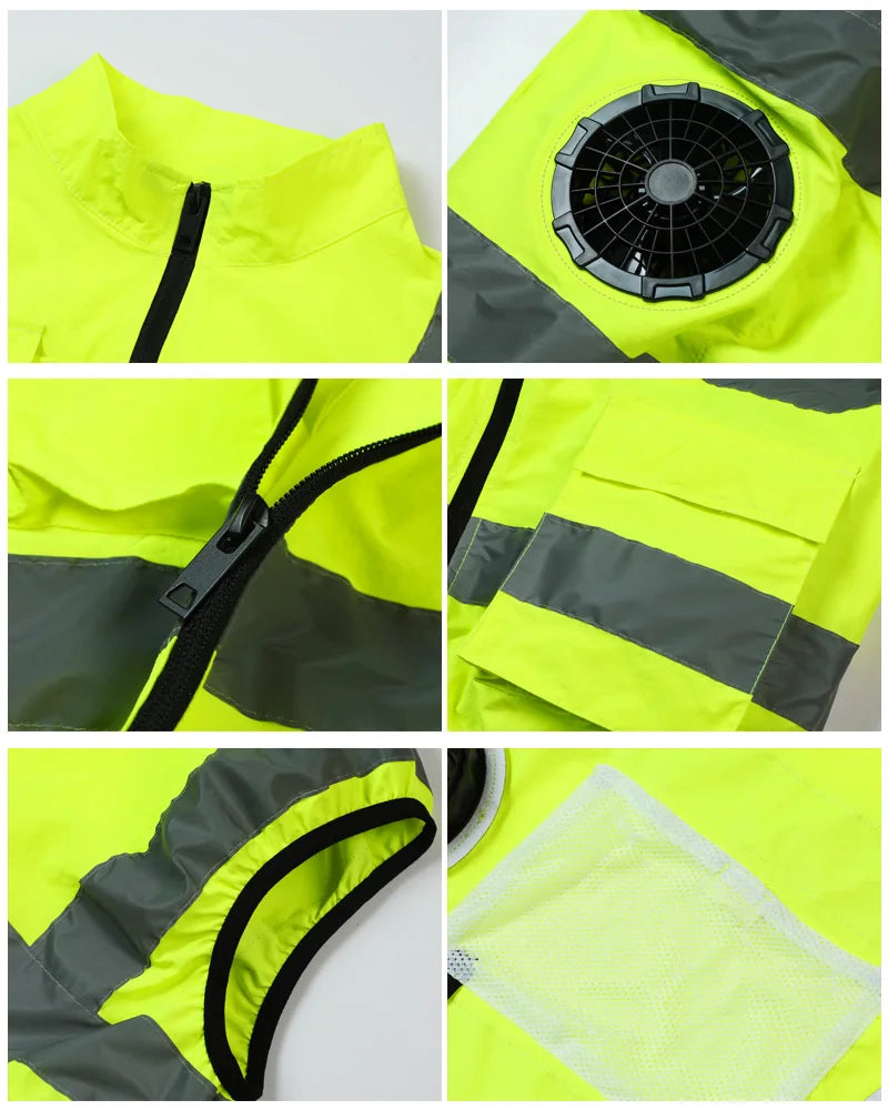 Summer Worker Cooling Vest Men Fan Vest Air Conditioning Clothes Luminous Fan Work Clothes Usb Fan Jacket Body Cooling Clothes
