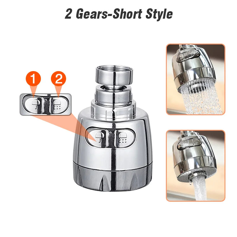 Faucet Extender 360 Degree Rotary Kitchen Sink Faucet Bubbler Water-Saving Device Adapter Soft Water Nozzle Bathroom Accessories