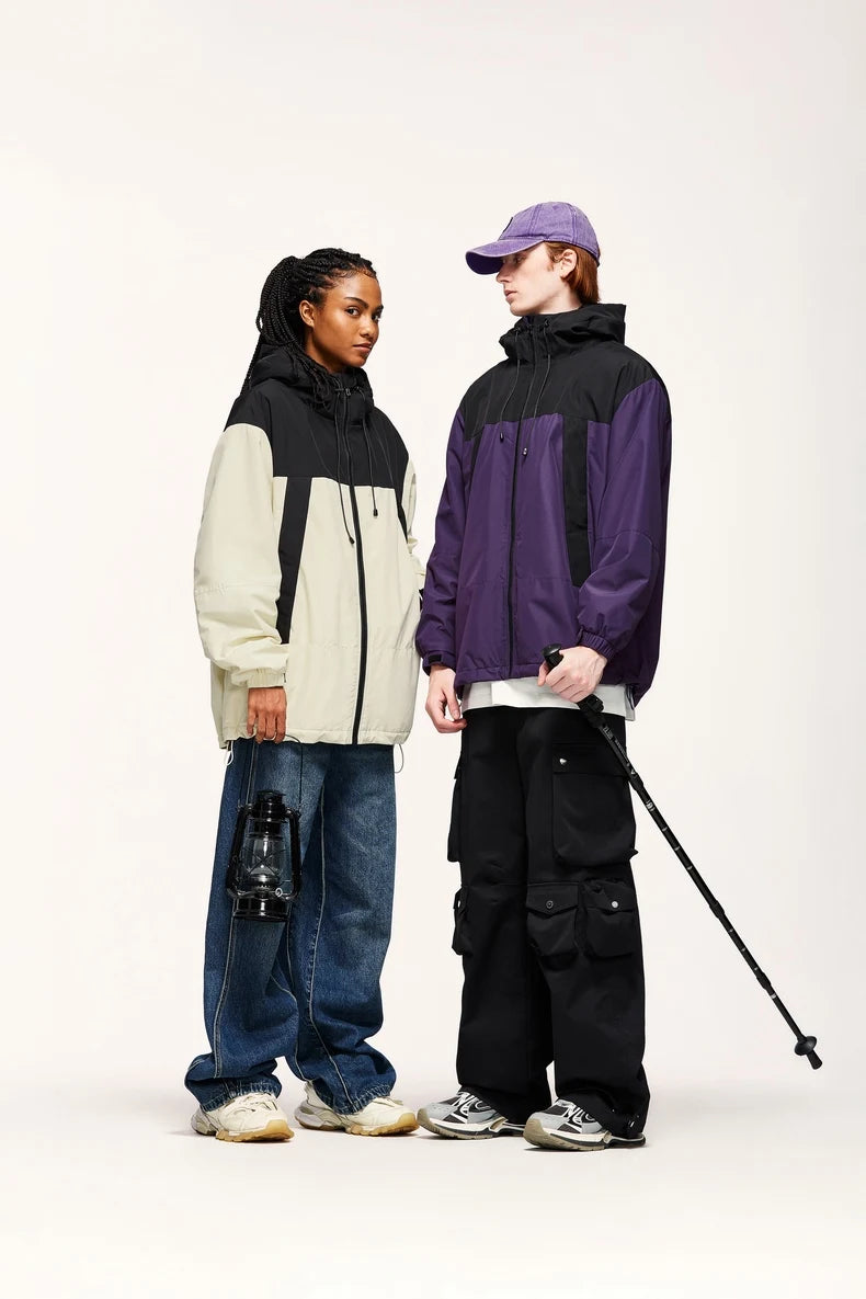 INFLATION Winter Arctic Velvet Inner Parkas Unisex High Neck Windproof Cotton Padded Hooded Jacket Mens Outdoor Coat