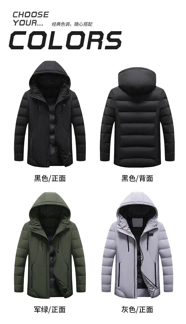 11 Zone Heating Jacket Vest Men Electric Heating Padded Jacket Usb Heating Clothes Outdoor Women Cold-proof Warm Ski Down Jacket