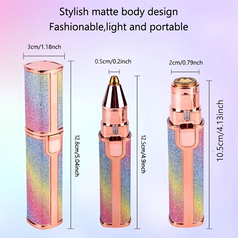 Starry Sky 2-in-1 USB Charging Shaver Portable Shaver Painless Automatic Eyebrow Shaving Facial Hair Removal for Women Beauty