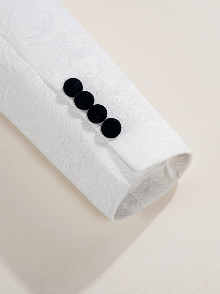 ST Cassy High Quality luxury Retro carving Party Dress Slim Fit Tuxedo Prom Suit Fashion white Male Groom Wedding three-piece