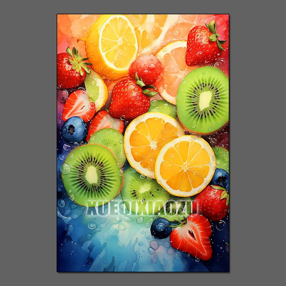 Fruit Diamond Painting Strawberry Lemon Picture Full Diamond Mosaic Cross Stitch Kit Art DIY Kitchen Restaurant Home Decoration