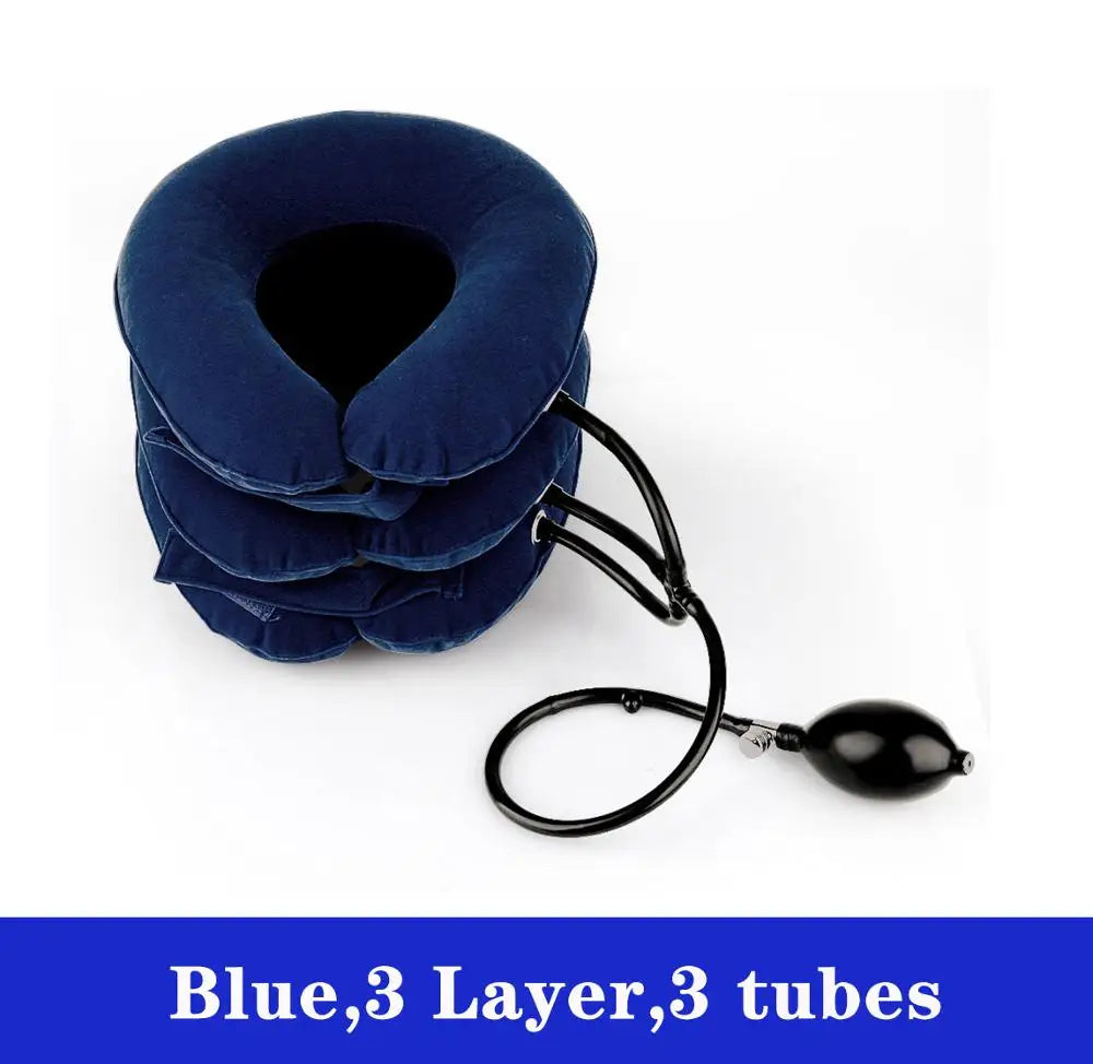 Neck Massager Cervical Support Pillow Air Pump Inflatable Collar Stretcher Brace 3/4 Layer Pain Relief Neck Ontlaster Traction