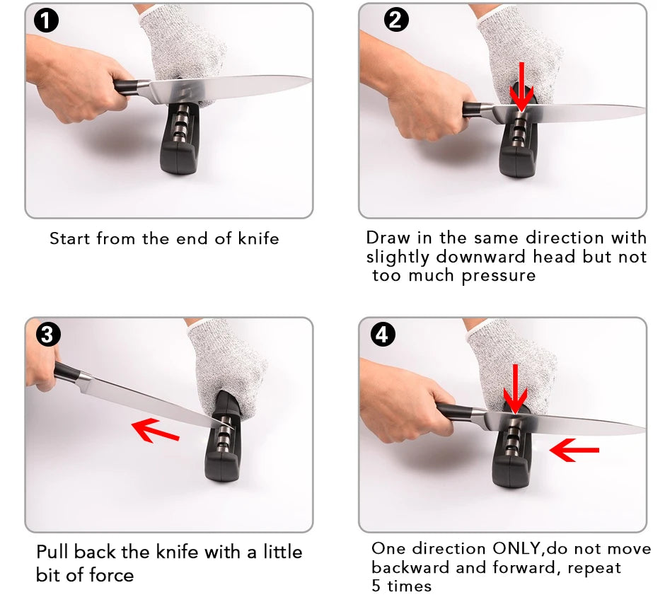 Knife Sharpener Professional Sharpening Stone Whetstone Grindstone 2/3/4 Stages Kitchen Knives Scissor Grinder Stone Householder