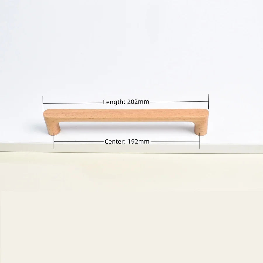 Nordic Wooden Cabinet Handles Solid Wood Furniture Kitchen Door Handle Wardrobe Cupboard Drawer Knobs Hardware Pull Handle