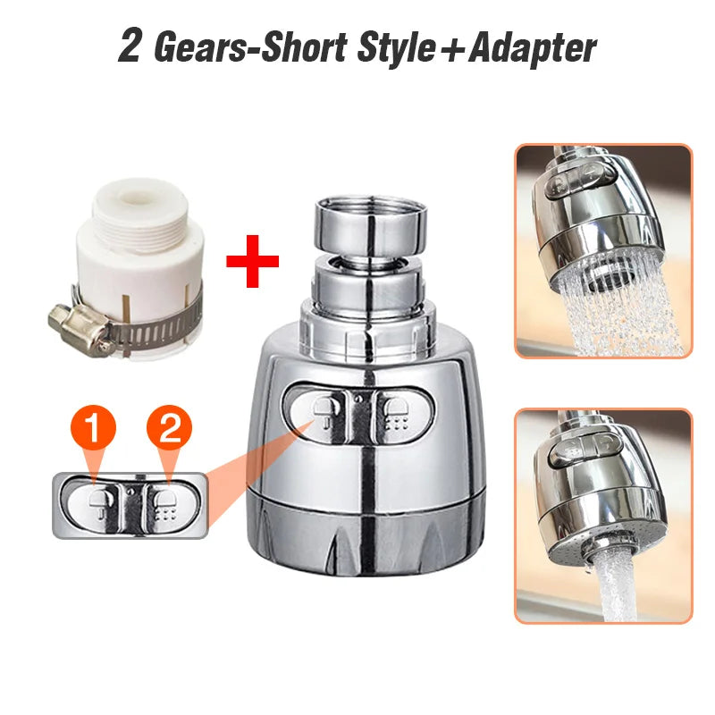 Faucet Extender 360 Degree Rotary Kitchen Sink Faucet Bubbler Water-Saving Device Adapter Soft Water Nozzle Bathroom Accessories