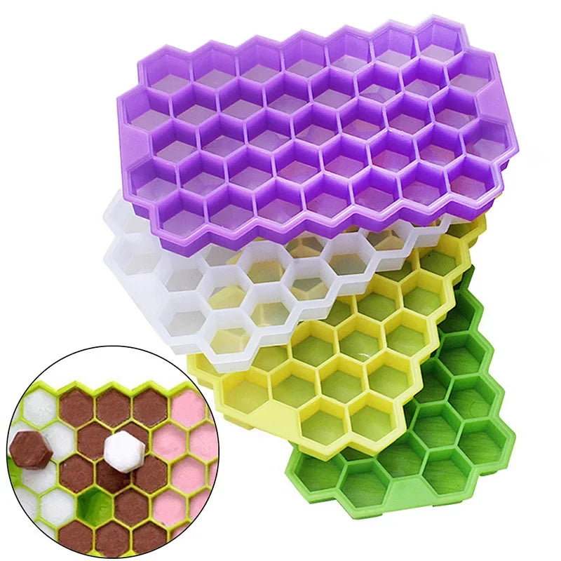 Reusable Silicone Ice Cube Mold Honeycomb Ice Cube Trays BPA Free Ice Maker Ice Jelly Juice Mould Whiskey Cocktail Kitchen Tool
