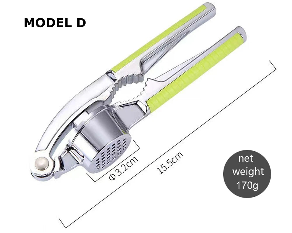 Zinc Alloy Garlic Presser Ginger Crusher Handheld Device Metal Mincer Squeezer Chopper Vegetables Masher Practical Kitchen Tools