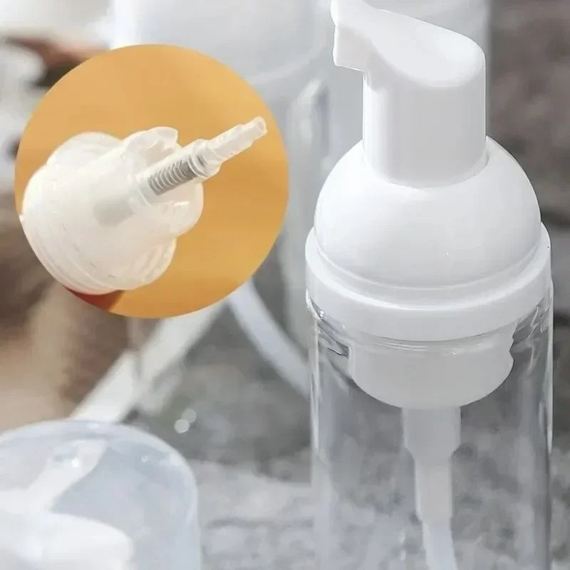 50-200ml Portable  Foaming Soap Dispensers Bottle Empty Plastic Mousse Facial Cleanser Pump Bottle Refillable Lotion Shampoo