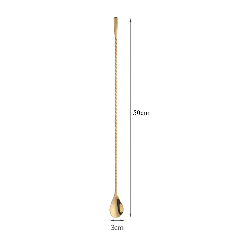 30/40/50cm Long Spiral Handle Cocktail Spoon Bartender Drink Shaker Muddler Stirrer Whisky Mixing Rod Kitchen Bar Utensils