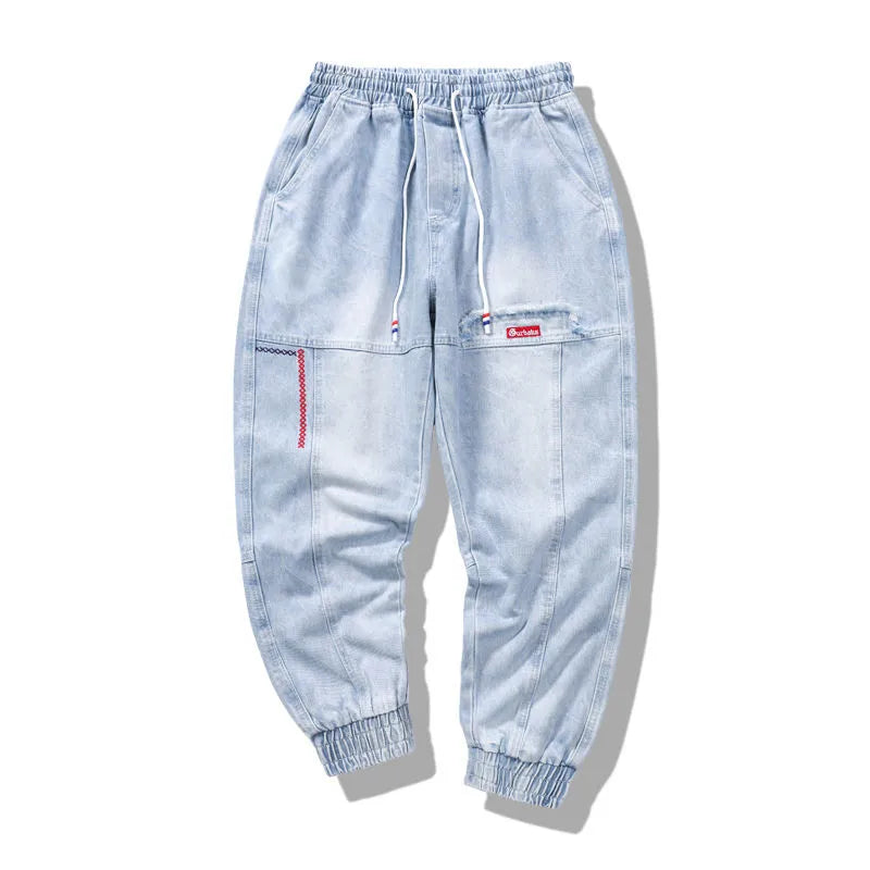 2025 New Streetwear Hip Hop Cargo Pants Men's Jeans Elastic Harun Joggers In Autumn and Spring Men ClothIng