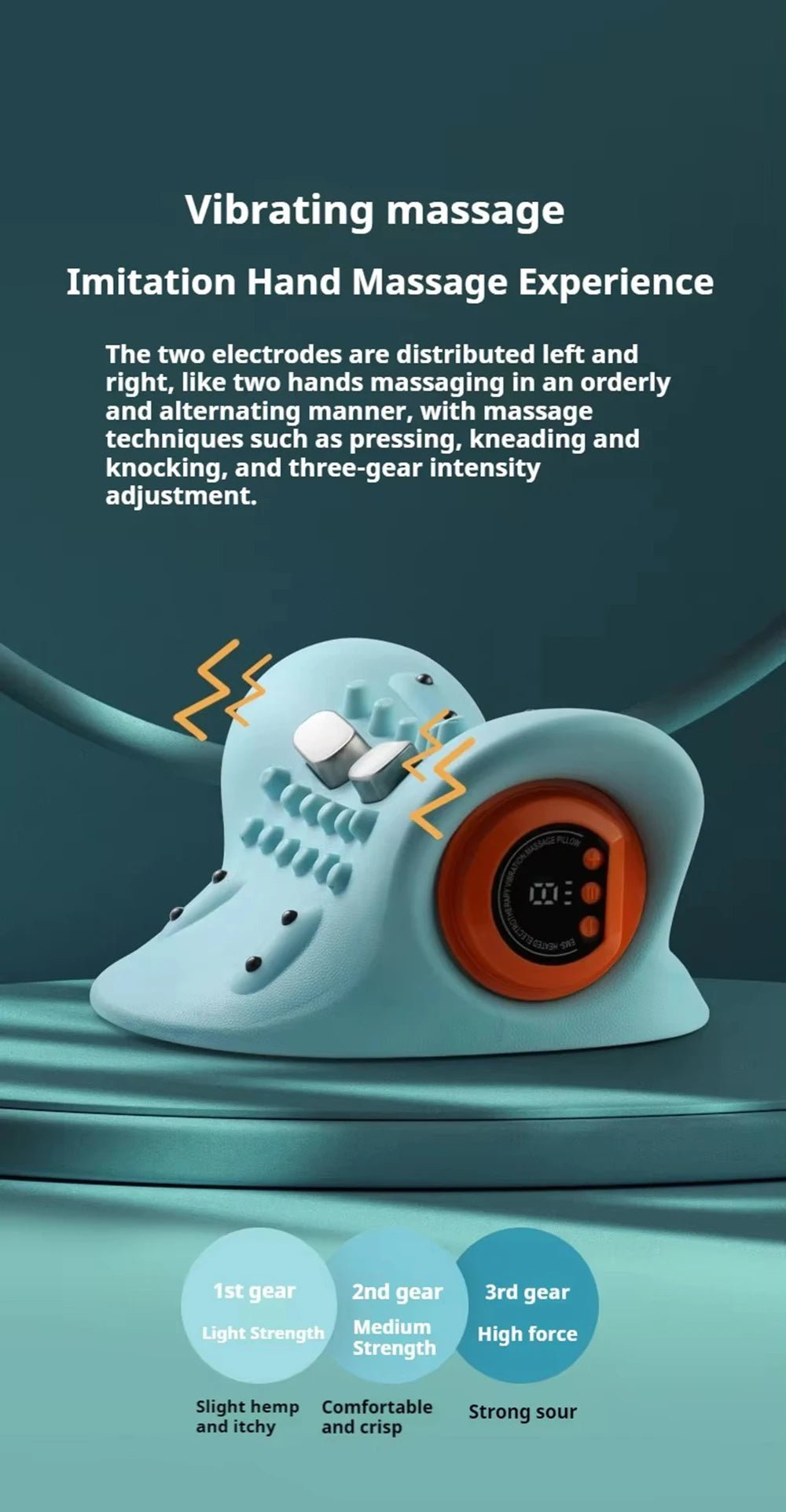 Cervical Neck Massager EMS Relax Heat Devices for Adult Cervical Repair Traction Electric Neck and Head Acupoint Massage Pillow